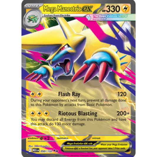 Mega Manectric ex 050/132  - Holofoil ME01 Mega Evolution - Double Rare
