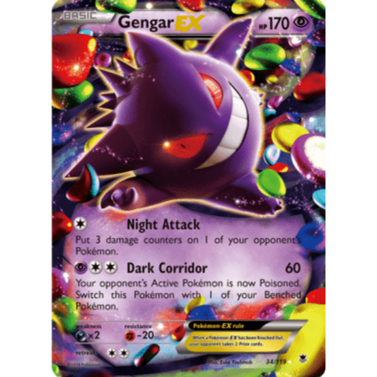 Gengar EX 034/119  - Holofoil XY  Phantom Forces - Ultra Rare