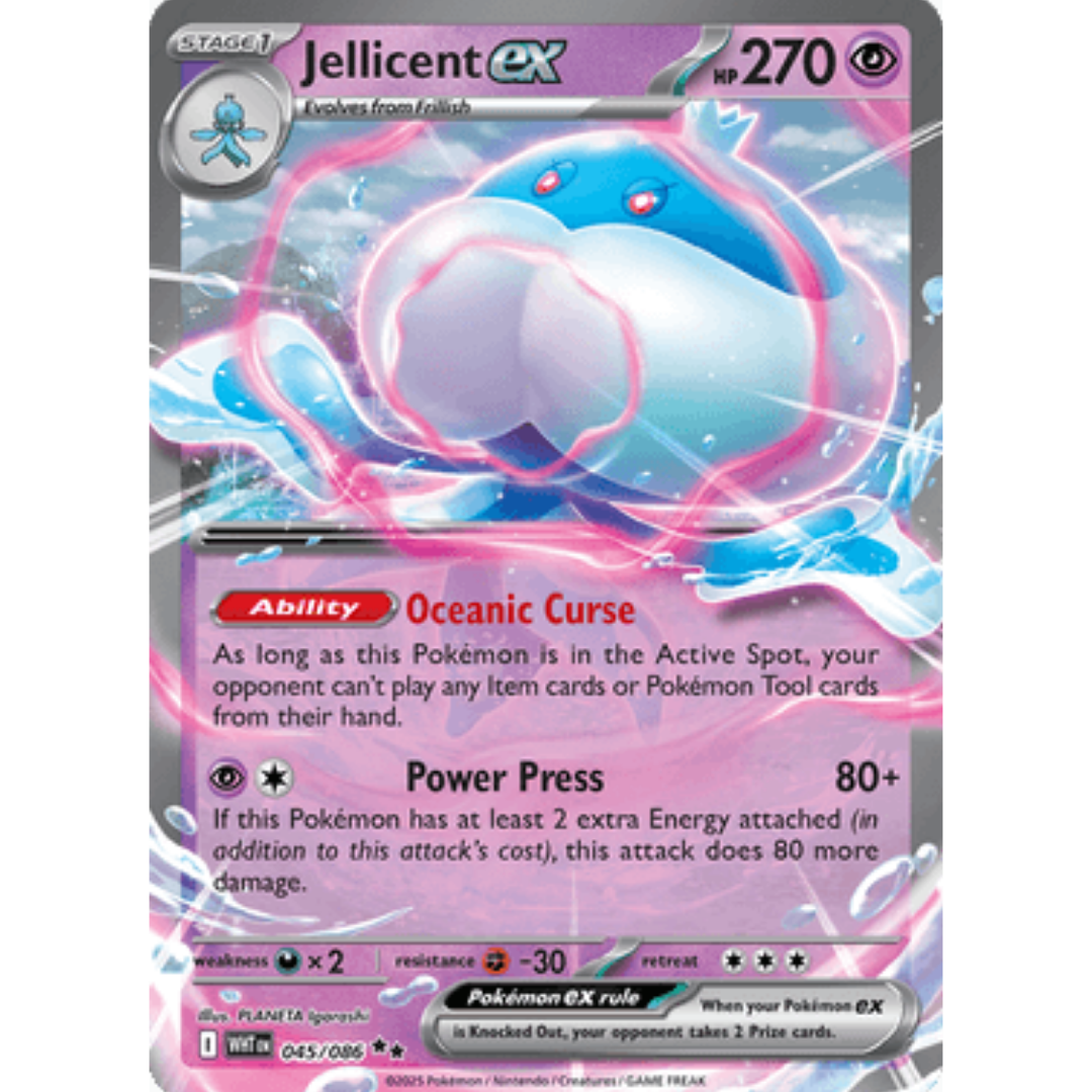 Jellicent ex 045  - Holofoil SV White Flare - Double Rare