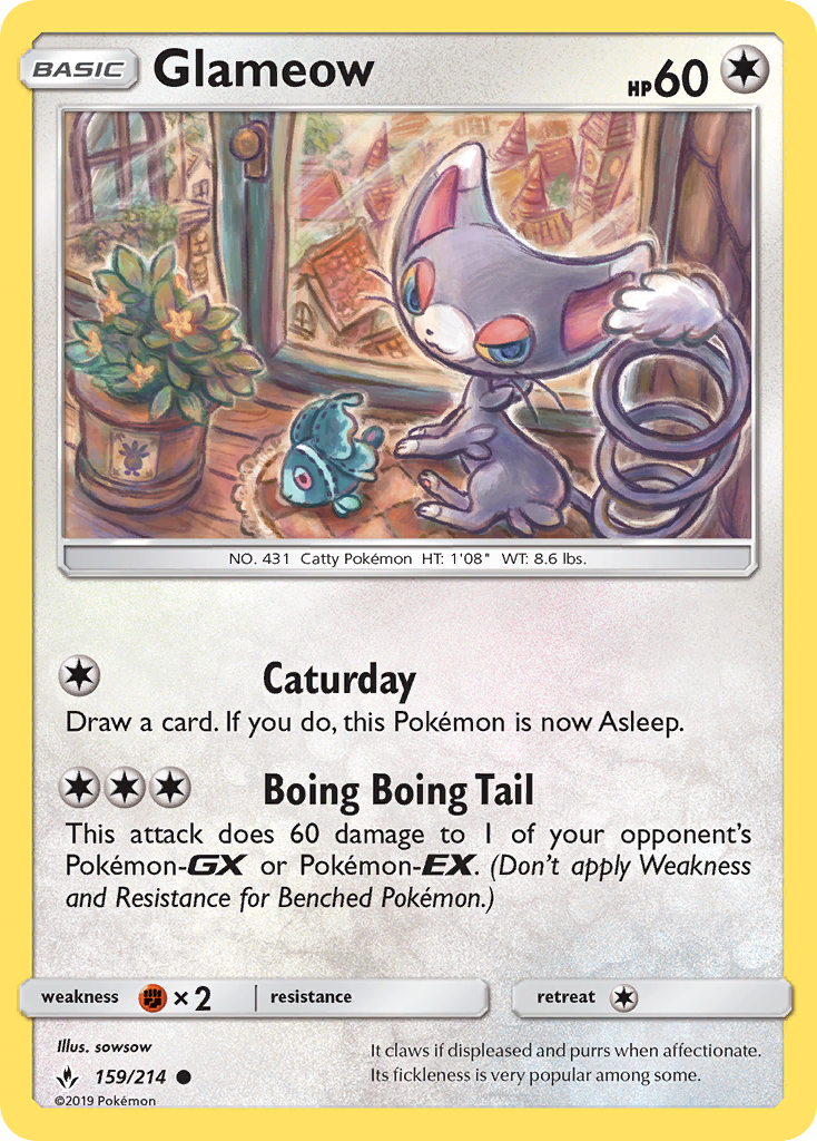 Glameow 159  SM  Unbroken Bonds - Common