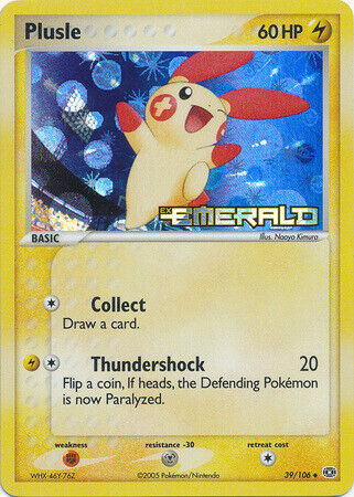 Plusle  - Reverse Holofoil Emerald - Uncommon