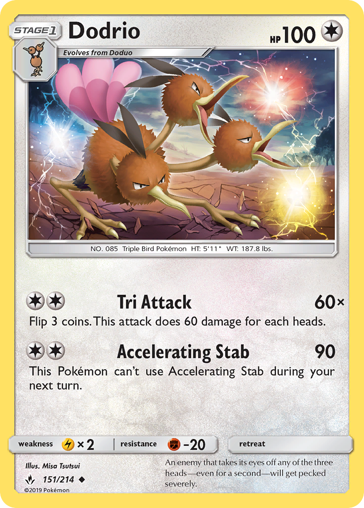 Dodrio 151/214  SM  Unbroken Bonds - Uncommon