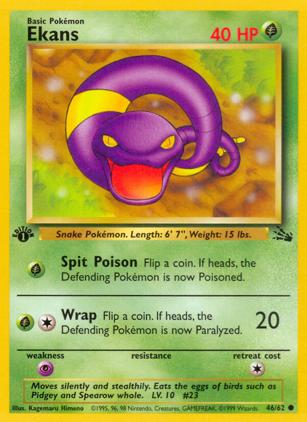 Ekans 046  - 1st Edition Fossil - Common