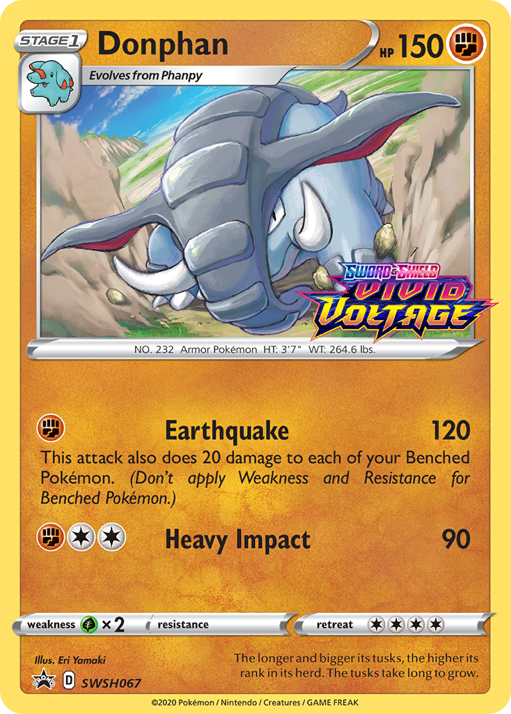 Donphan - SWSH067 (Prerelease)  - Holofoil SWSH Sword & Shield Promo Cards - Promo