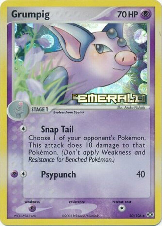 Grumpig - 030/106/106  - Reverse Holofoil Emerald - Uncommon