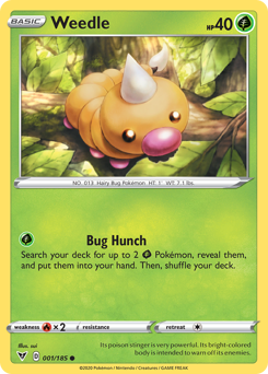 Weedle 001  SWSH04 Vivid Voltage - Common