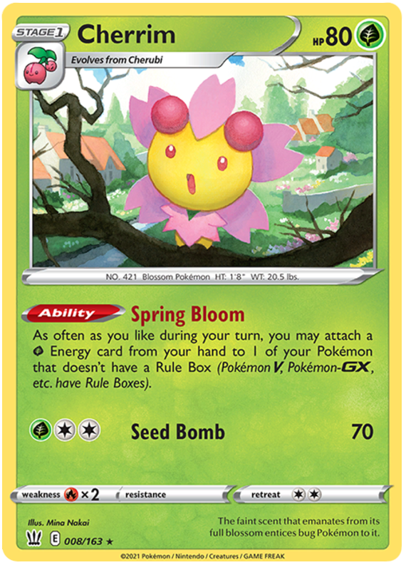 Cherrim 008  - Holofoil SWSH05 Battle Styles - Holo Rare