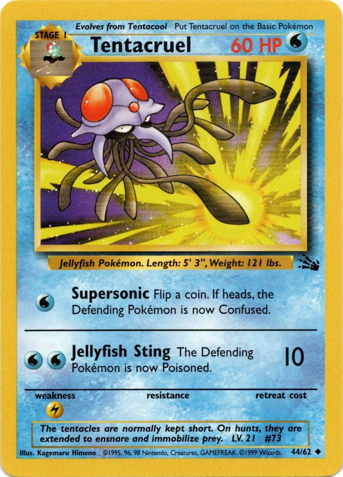 Tentacruel 044  - Unlimited Fossil - Uncommon