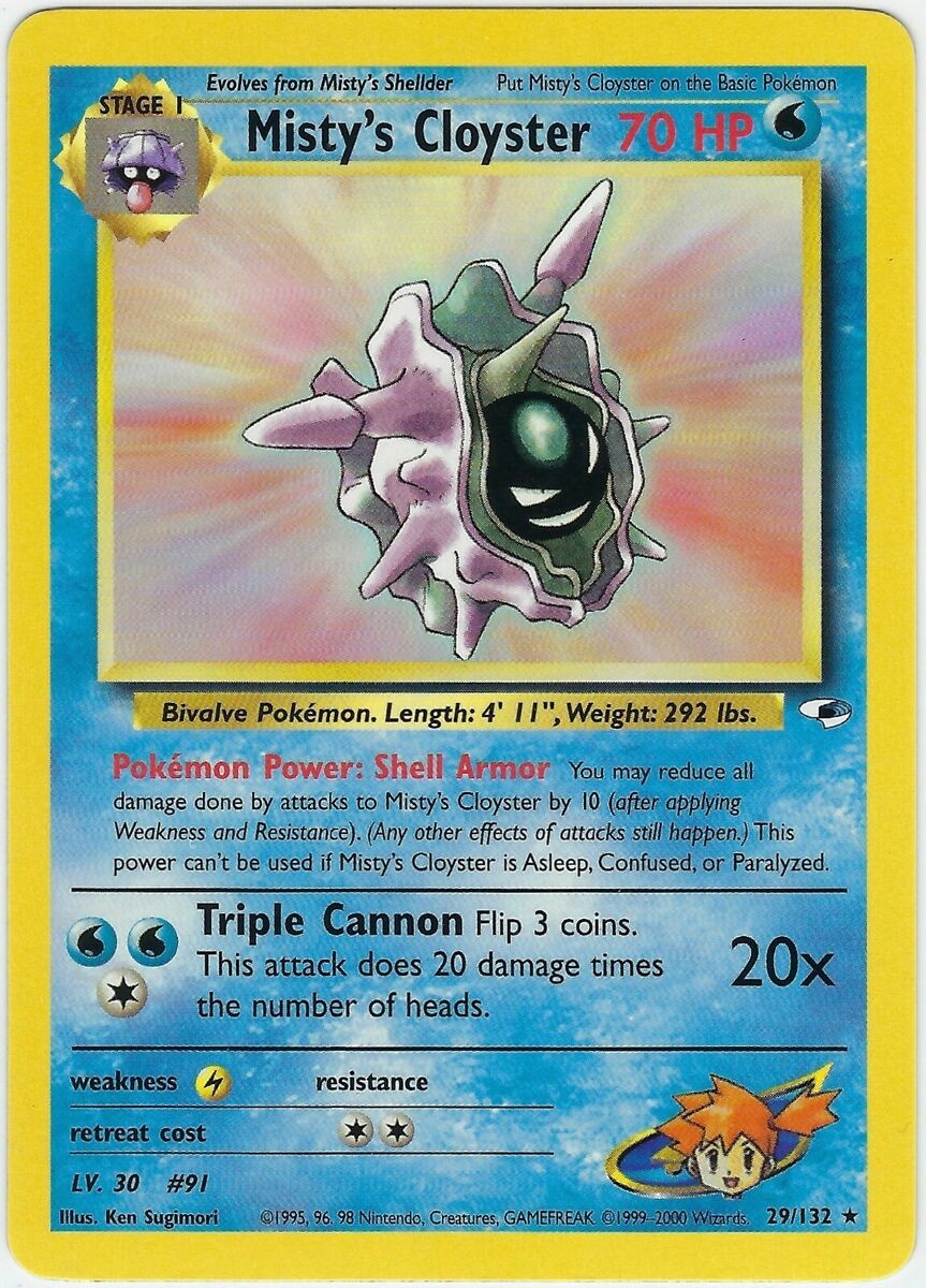 Misty's Cloyster 029  - Unlimited Gym Heroes - Rare