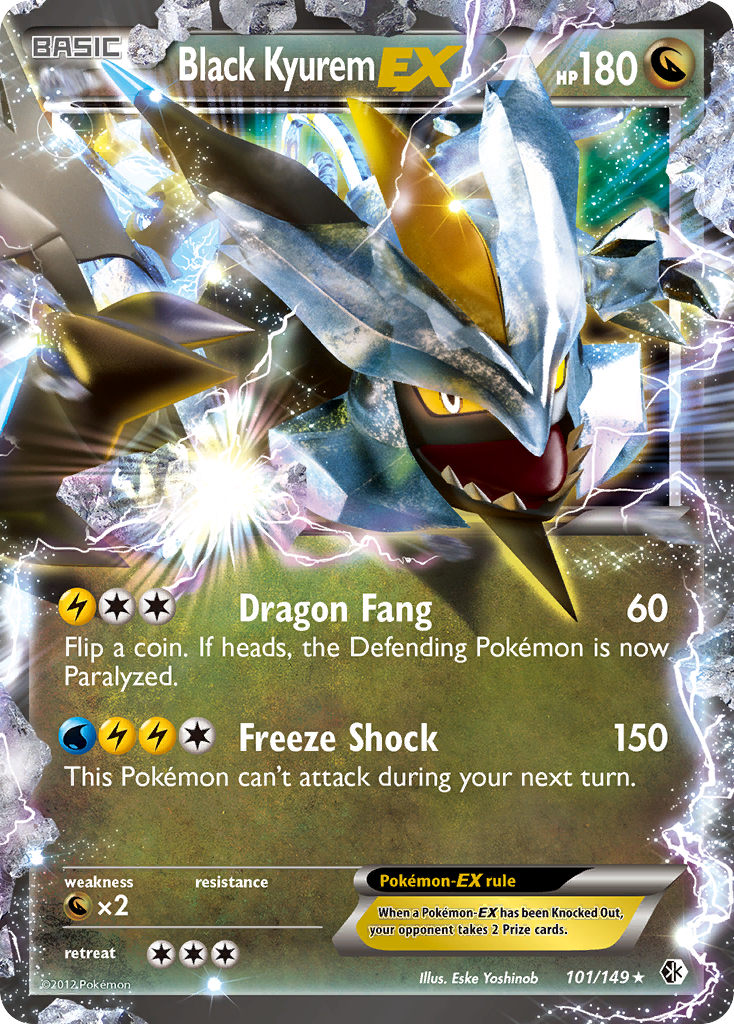 Black Kyurem EX 101  - Holofoil Boundaries Crossed - Ultra Rare