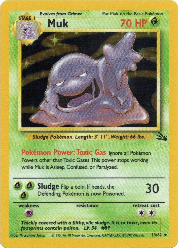 Muk (13) 013  - 1st Edition Holofoil Fossil - Holo Rare
