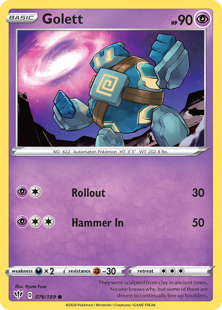 Golett 076  SWSH03 Darkness Ablaze - Common