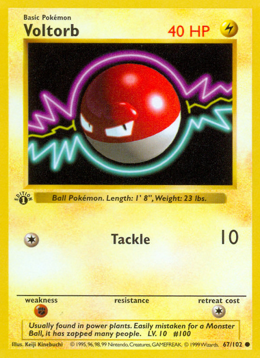 Voltorb 067/102  - 1st Edition Base Set Shadowless - Common
