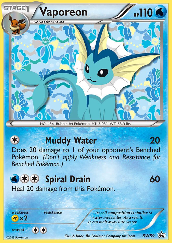 Vaporeon BW89  - Holofoil Black and White Promos - Promo