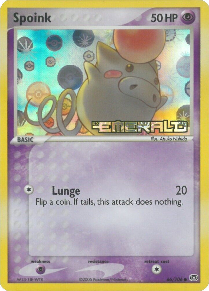 Spoink - 066/106/106  - Reverse Holofoil Emerald - Common