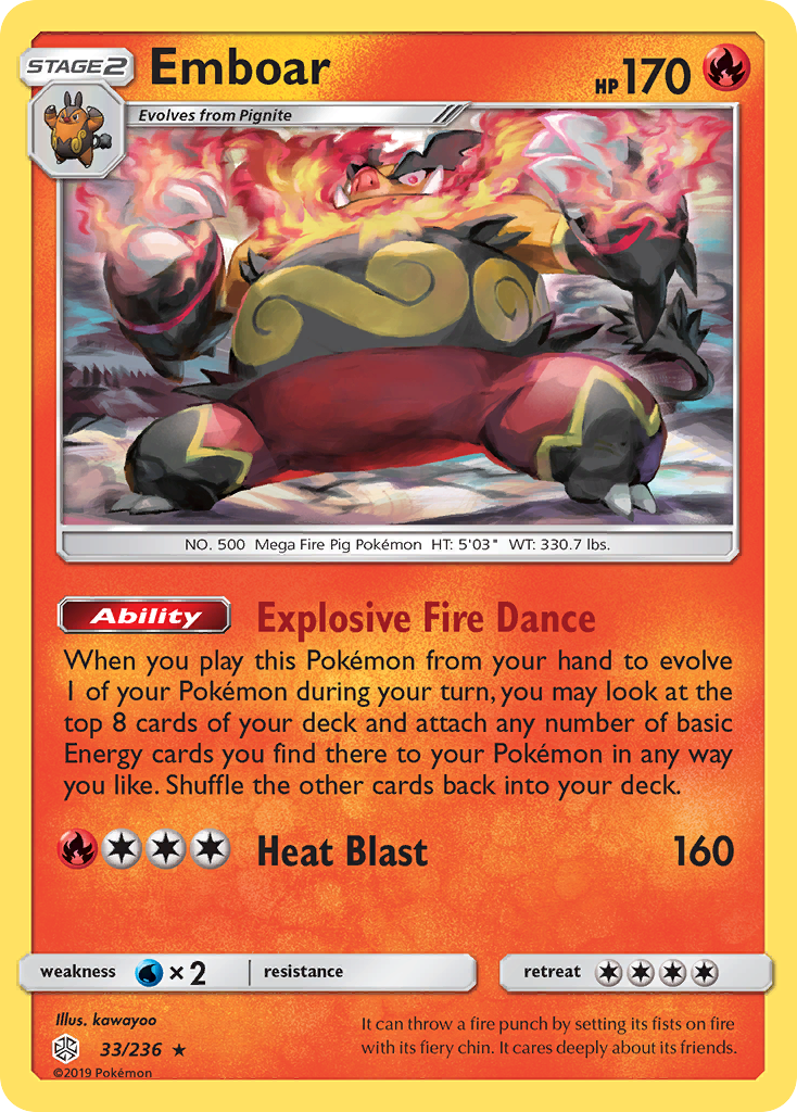 Emboar 033  SM  Cosmic Eclipse - Rare