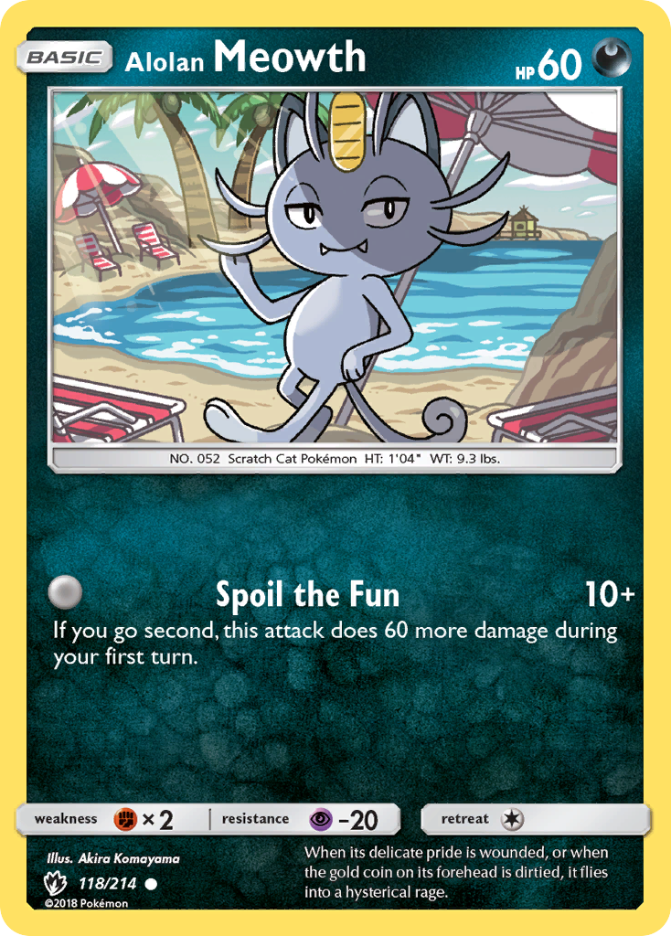 Alolan Meowth 118  SM  Lost Thunder - Common