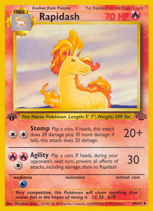 Rapidash 044/64  - 1st Edition Jungle - Uncommon