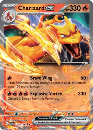 Charizard ex 006/165  - Holofoil SV Scarlet & Violet 151 - Double Rare