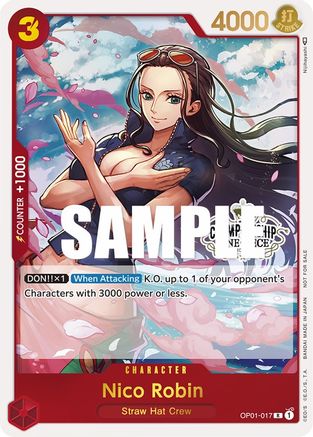 Nico Robin (Store Championship Participation Pack) (OP01-017) - One Piece Promotion Cards Foil