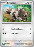 Zigzagoon 167  SV03 Obsidian Flames - Common