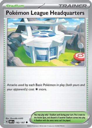 Pokemon League Headquarters 192  - Reverse Holofoil SV03 Obsidian Flames - Uncommon