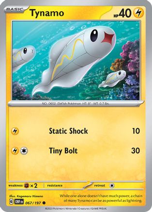 Tynamo 067  - Reverse Holofoil SV03 Obsidian Flames - Common