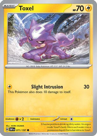 Toxel 071  - Reverse Holofoil SV03 Obsidian Flames - Common