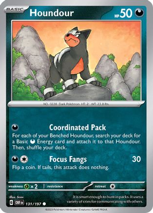 Houndour 131/197  SV03 Obsidian Flames - Common
