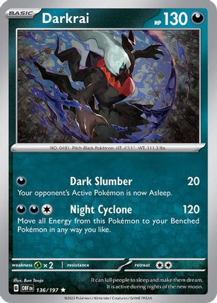 Darkrai 136  - Holofoil SV03 Obsidian Flames - Rare