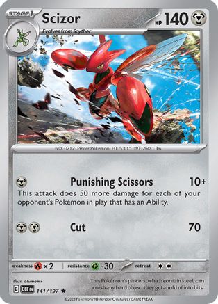 Scizor 141  - Reverse Holofoil SV03 Obsidian Flames - Rare