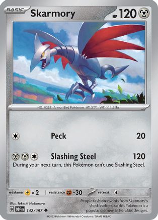 Skarmory 142  SV03 Obsidian Flames - Uncommon