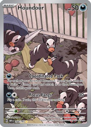 Houndour 204/197  - Holofoil SV03 Obsidian Flames - Illustration Rare