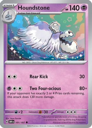 Houndstone 101  - Reverse Holofoil SV03 Obsidian Flames - Uncommon