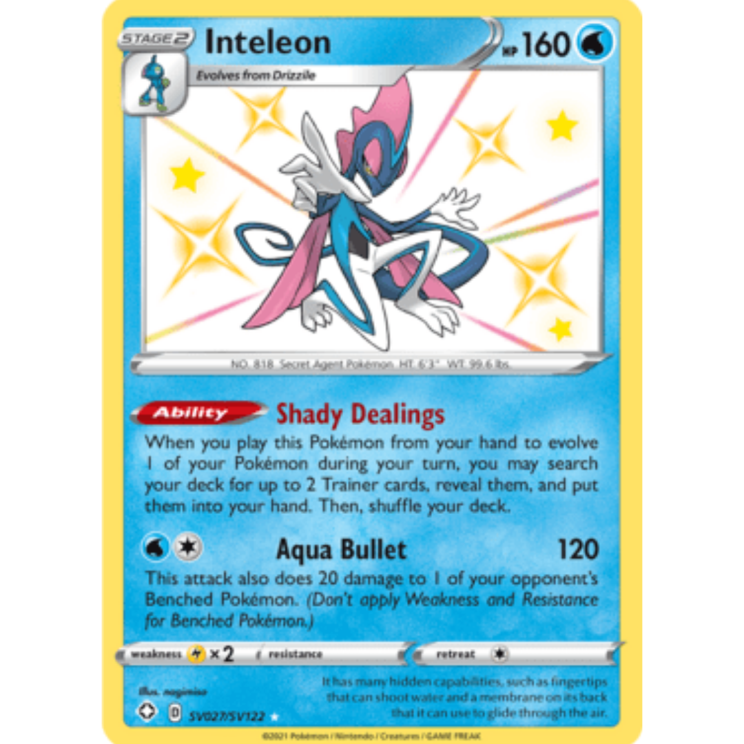 Inteleon SV027  - Holofoil Shining Fates Shiny Vault - Shiny Holo Rare