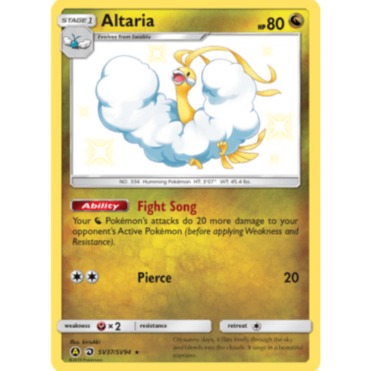 Altaria SV37/SV94  - Holofoil Hidden Fates Shiny Vault - Shiny Holo Rare