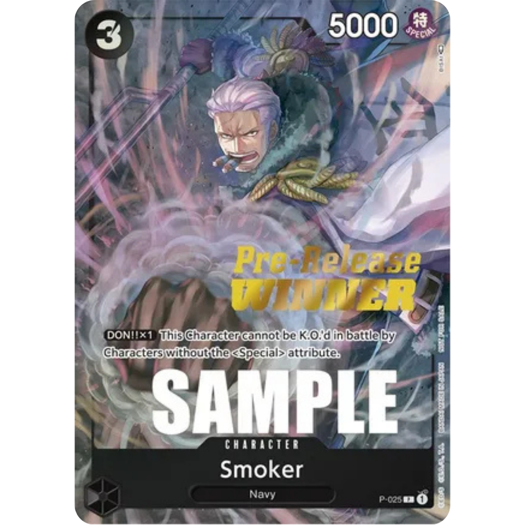 Smoker (Pre-Release) [Winner] (P-025) - One Piece Promotion Cards Foil