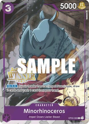 Minorhinoceros (Offline Regional 2023) [Winner] (OP03-069) - One Piece Promotion Cards Foil