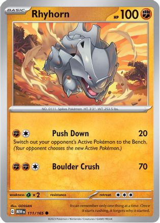 Rhyhorn 111  SV Scarlet & Violet 151 - Common
