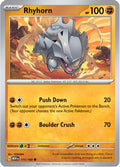 Rhyhorn 111  - Reverse Holofoil SV Scarlet & Violet 151 - Common