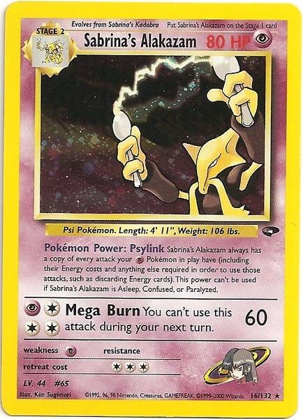 Sabrina's Alakazam 016  Gym Challenge - Holo Rare