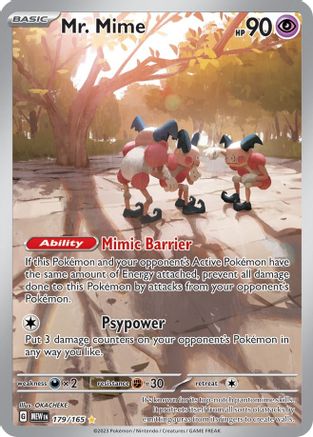 Mr. Mime 179/165  - Holofoil SV Scarlet & Violet 151 - Illustration Rare