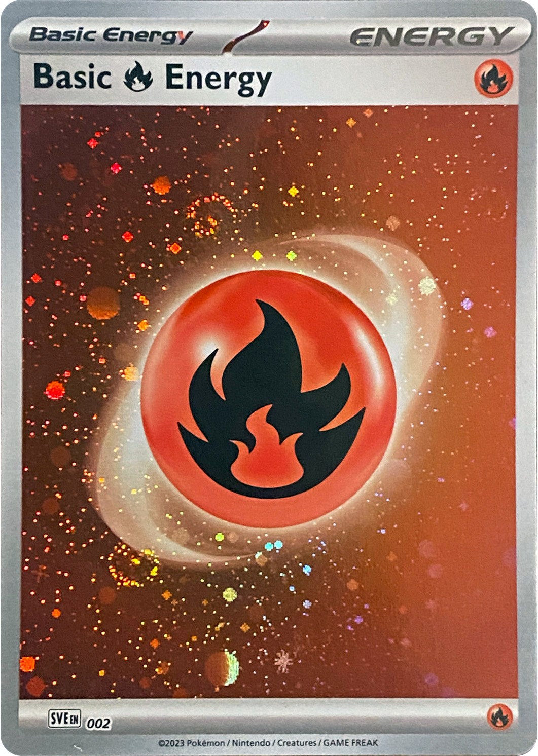 Basic Fire Energy (Cosmos Holo) 002  - Holofoil SVE Scarlet & Violet Energies - Common