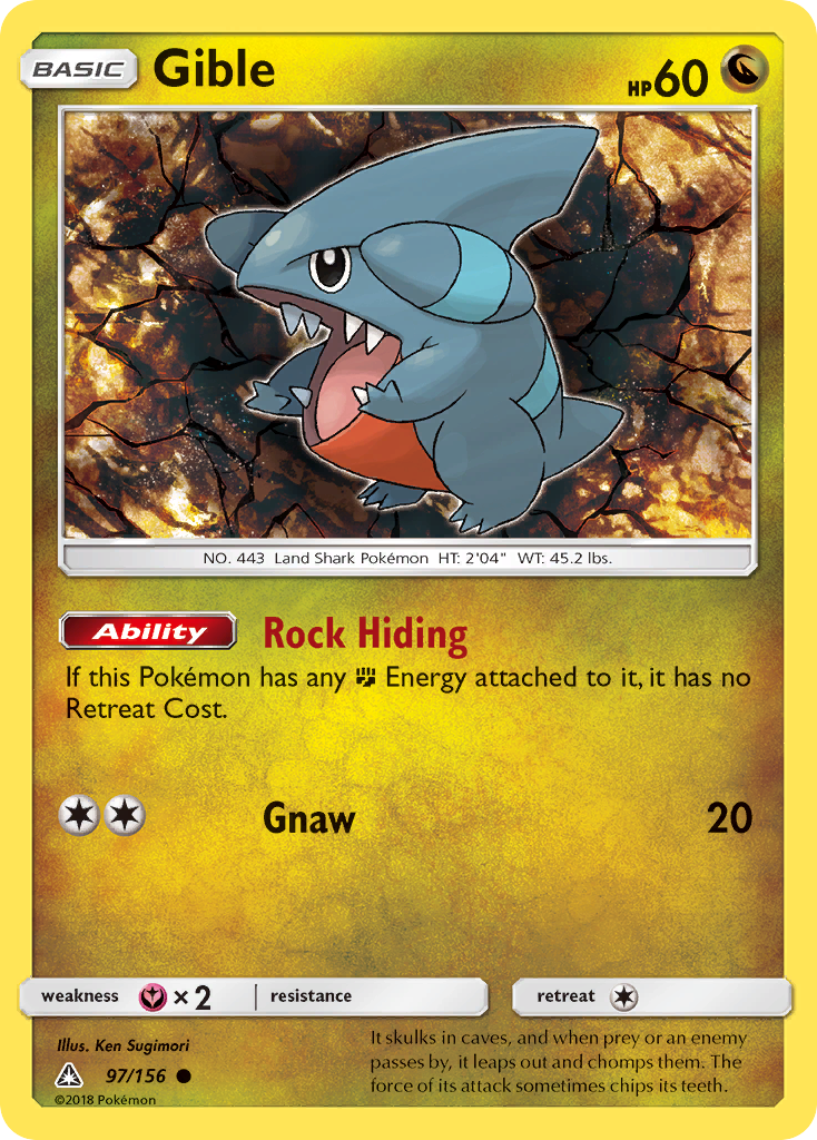 Gible (97) 097  SM  Ultra Prism - Common