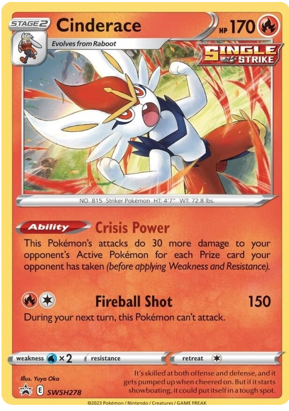 Cinderace SWSH278  - Holofoil SWSH Sword & Shield Promo Cards - Promo