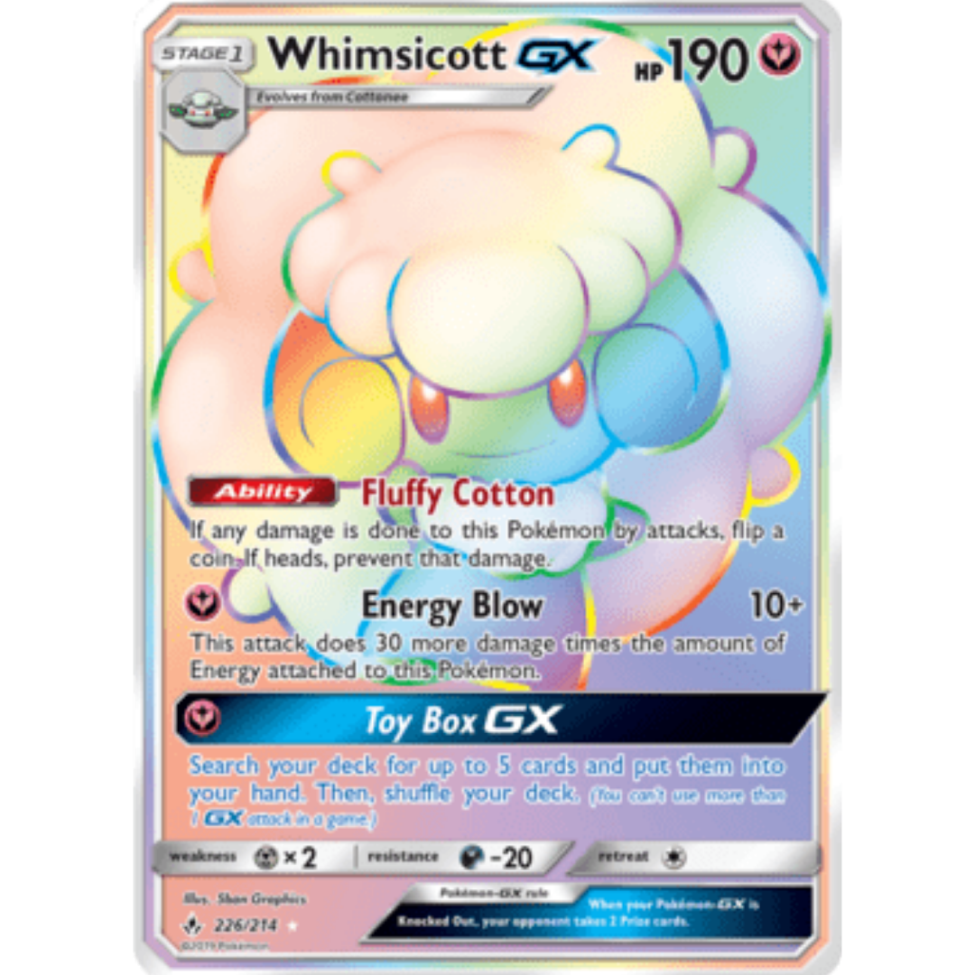 Whimsicott GX (Secret) 226  - Holofoil SM  Unbroken Bonds - Secret Rare