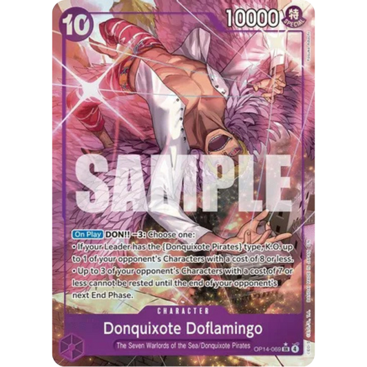 Donquixhote Doflamingo - OP14-069 (Alternate Art) (OP14-069) - The Azure Sea's Seven Foil