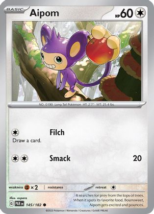 Aipom 145/182  - Reverse Holofoil SV04 Paradox Rift - Common