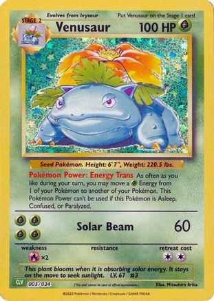 Venusaur 003  - Holofoil Trading Card Game Classic - Classic Collection