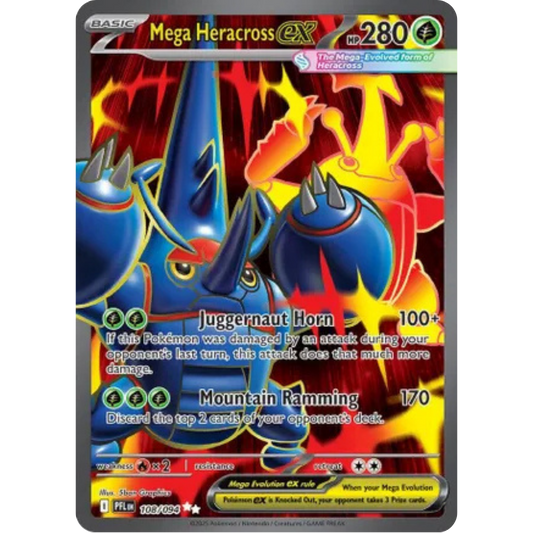 Mega Heracross ex 108/094  - Holofoil ME02 Phantasmal Flames - Ultra Rare